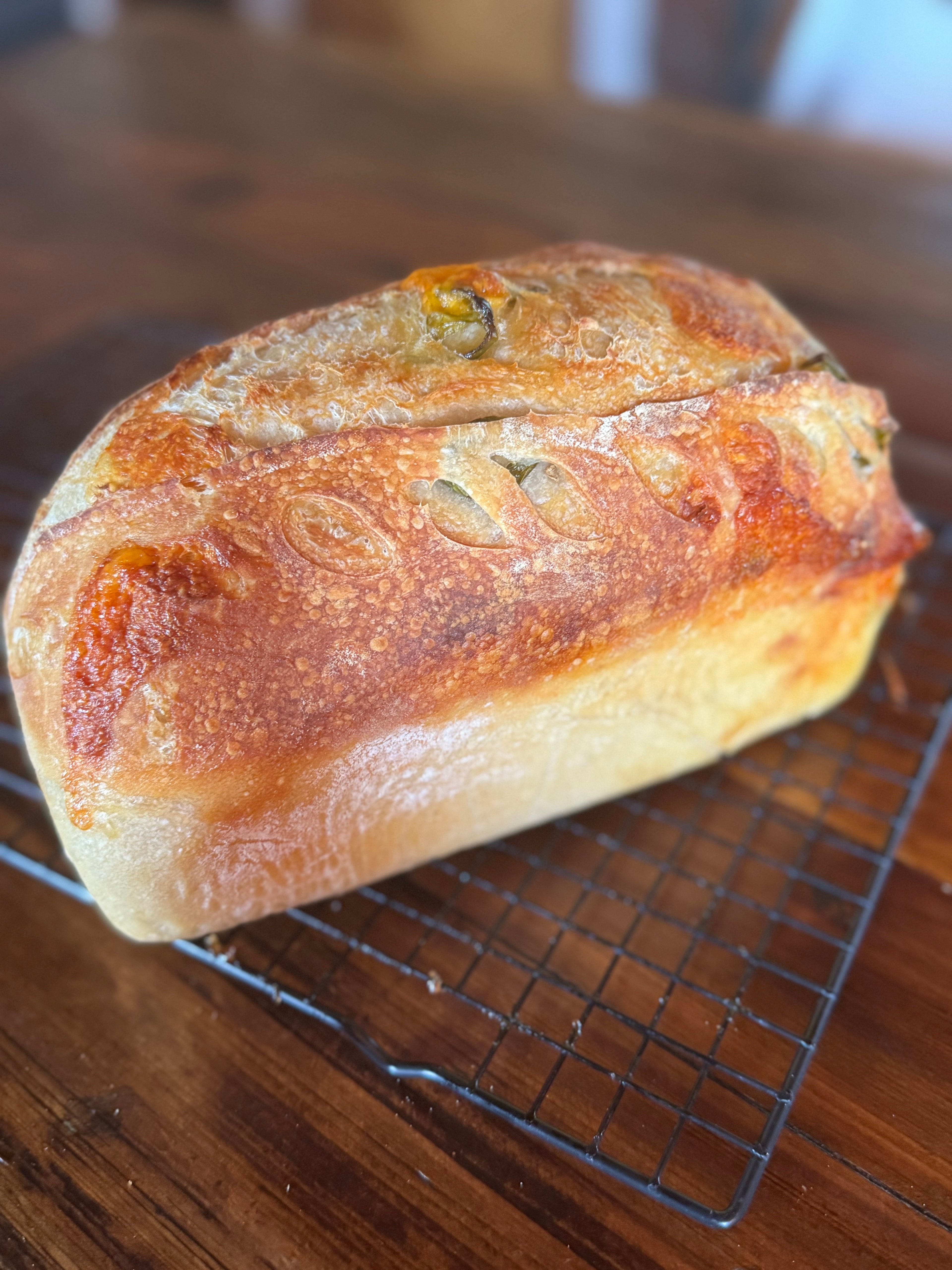 Cheddar Jalapeno Sourdough Loaf